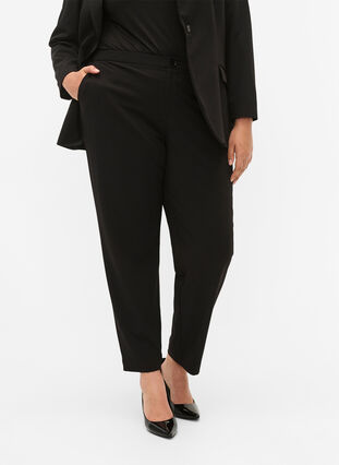 Classic trousers with pockets, Black, Model image number 2