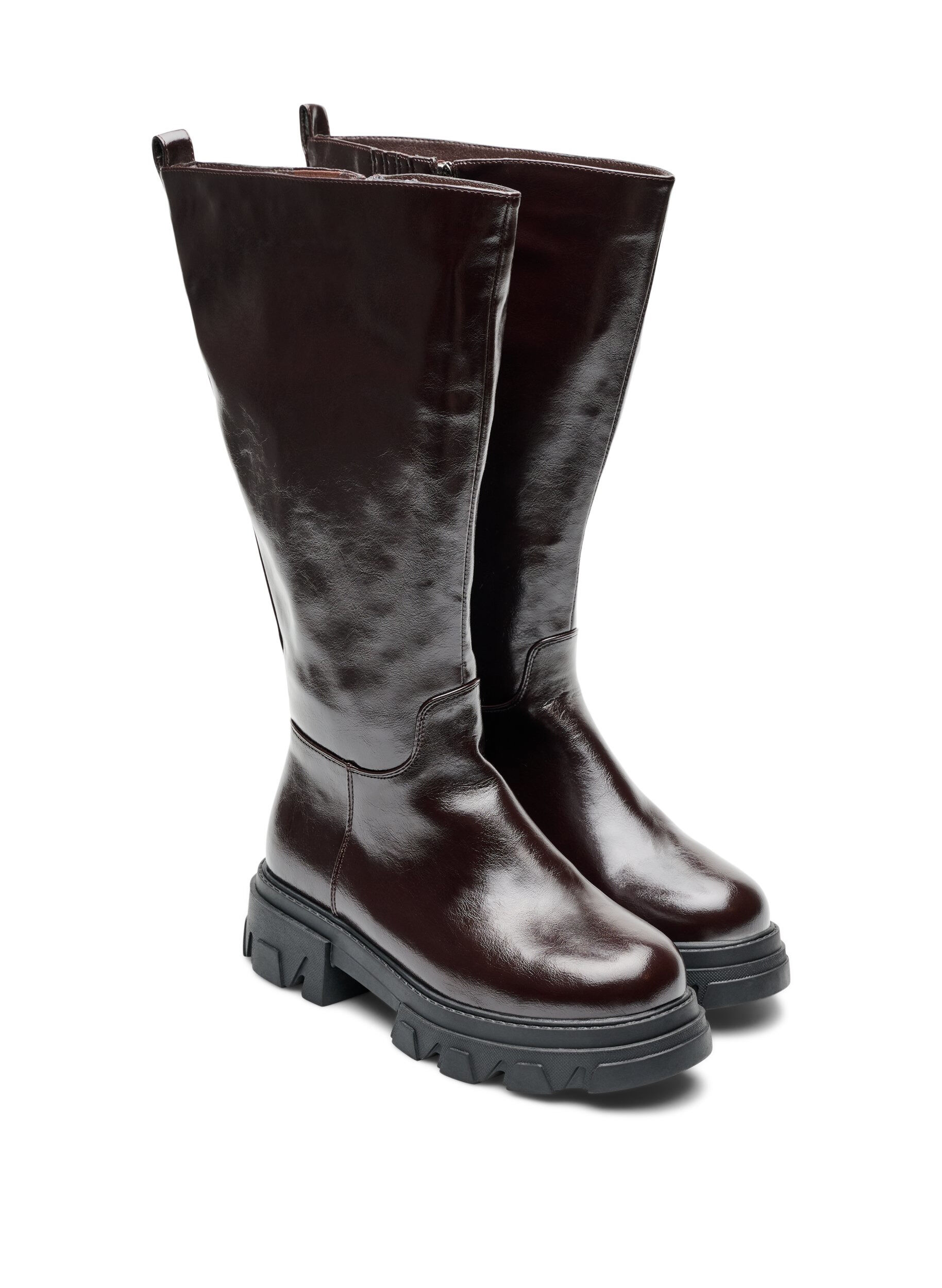 ZizzifashionLong boot with a slightly crackled look, Brown, Packshot image number 1