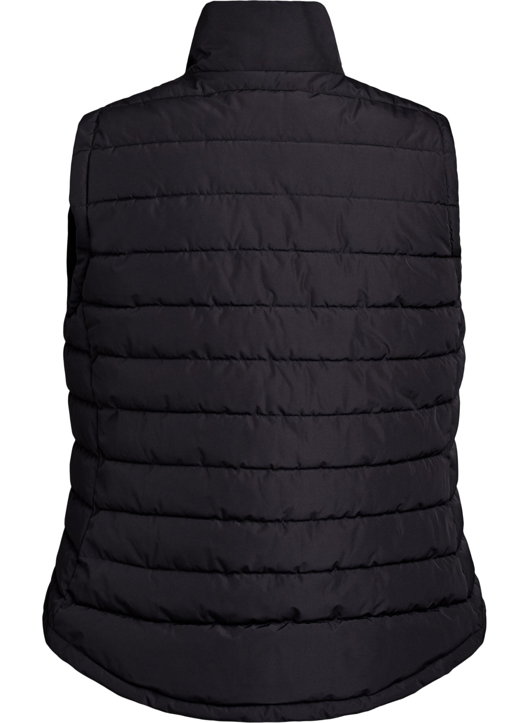 Zizzifashion Sporty padded vest with zipper and pockets, Black, Packshot image number 1