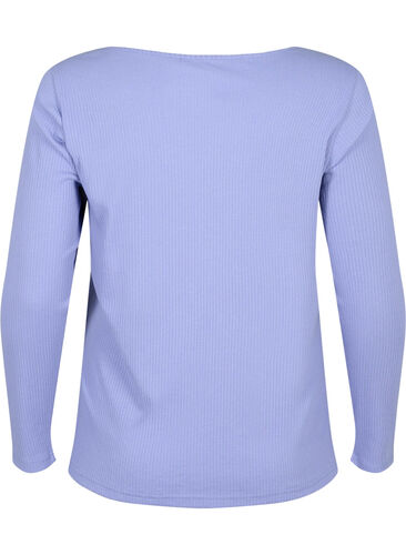 Long-sleeved t-shirt with asymmetrical cut, Lavender Violet, Packshot image number 1