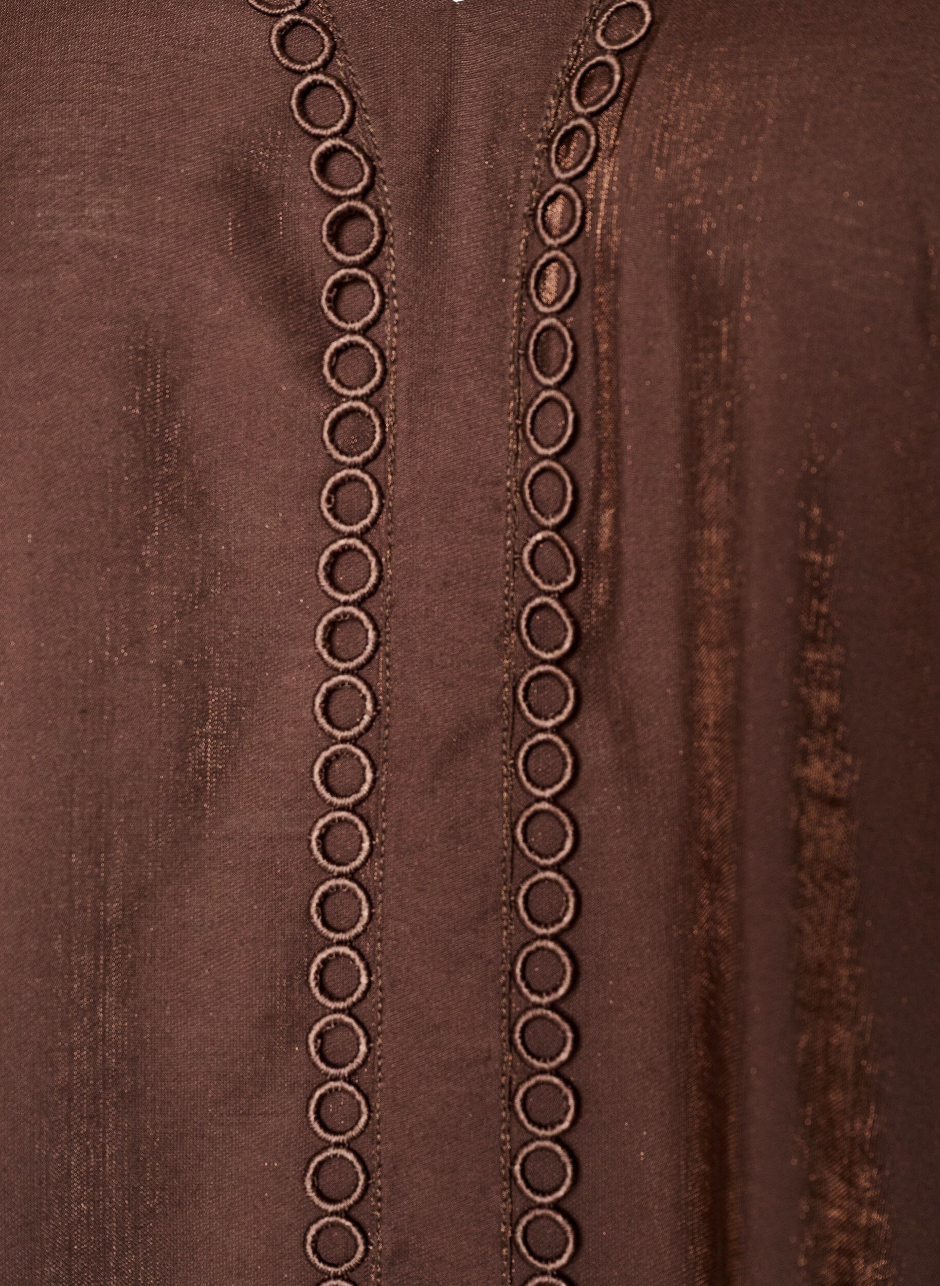 ZizzifashionViscose blouse with V-neck and decorative details, Brown, Packshot image number 2