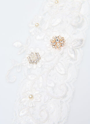 Garter with lace, Star White, Packshot image number 1