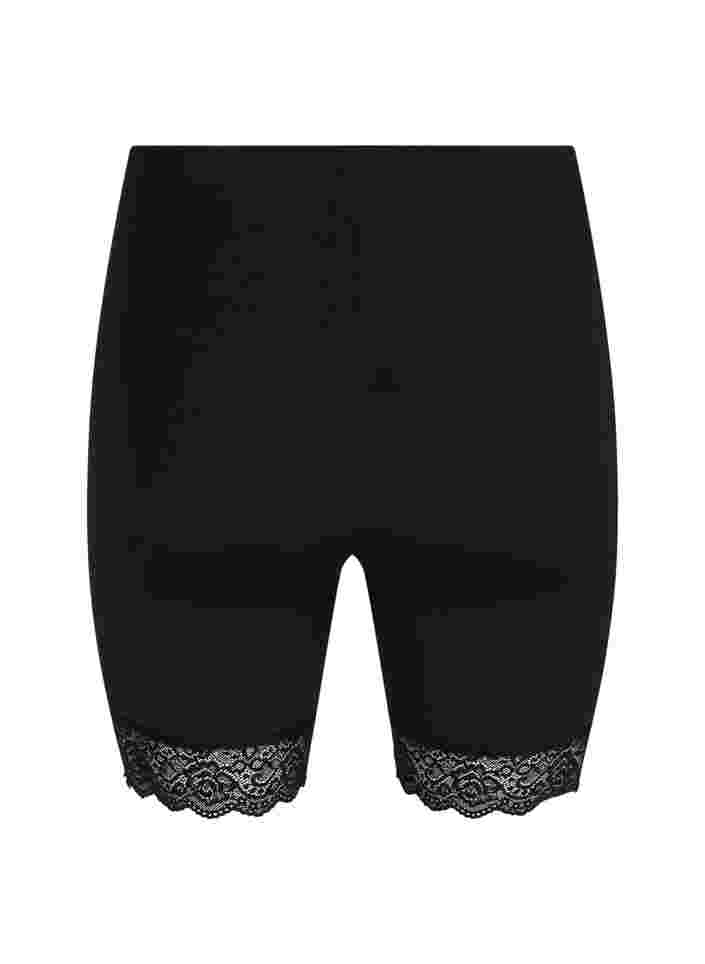 Light shapewear shorts with lace trim, Black, Packshot image number 1
