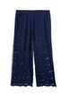 Lace trousers with a high waist and pockets, Blue, Packshot image number 0