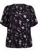 Floral blouse with short sleeves, Black, Packshot image number 0