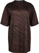Patterned dress with 3/4 sleeves, Brown, Packshot image number 0