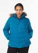 Short puffer jacket with hood, Petrol, Model image number 0