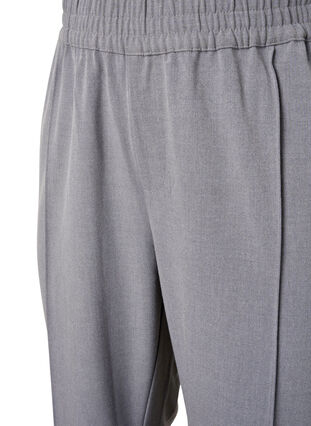 Grey melange trousers with elastic waist, Medium Grey Melange, Packshot image number 2