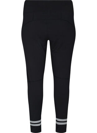 Workout leggings with reflex and inner fleece, Black, Packshot image number 1