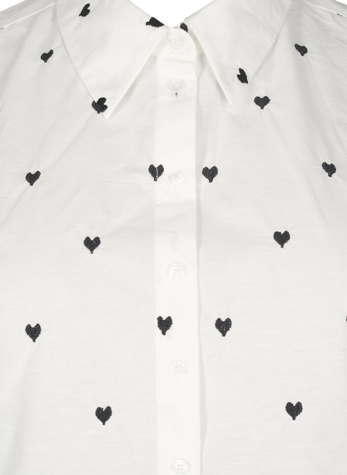 Loose collar with embroidered hearts, White, Packshot image number 2