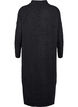 Long oversized knitted dress with slit, Dark Grey, Packshot image number 1