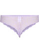 Floral lace thong with regular waist, Purple, Packshot image number 1