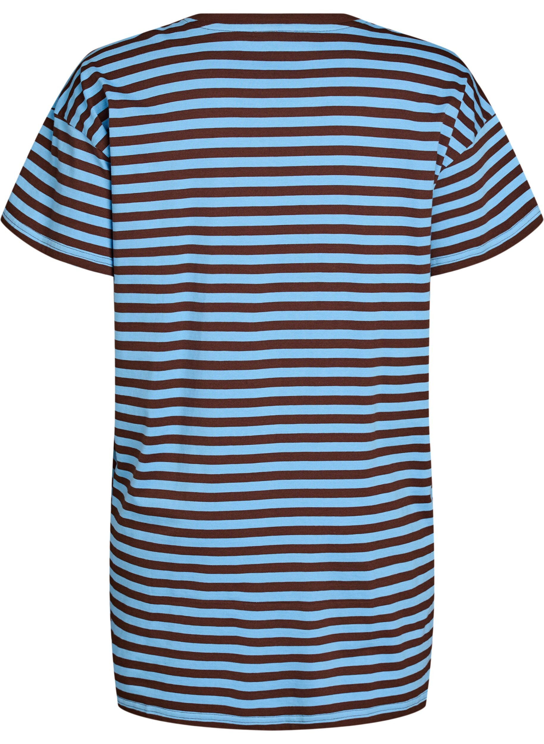 Zizzifashion Long striped night T-shirt, Light Blue, Packshot image number 1