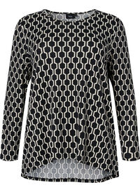 Patterned blouse with long sleeves