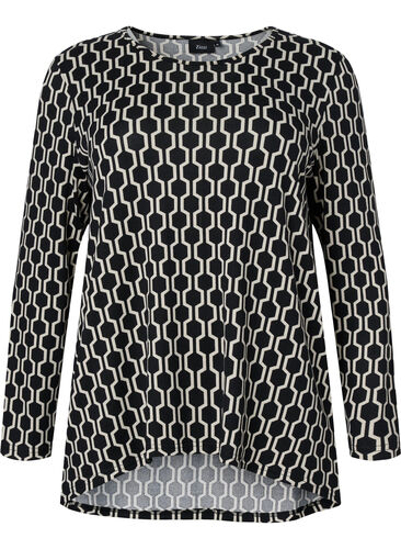 Patterned blouse with long sleeves, Birch W. Graphic, Packshot image number 0