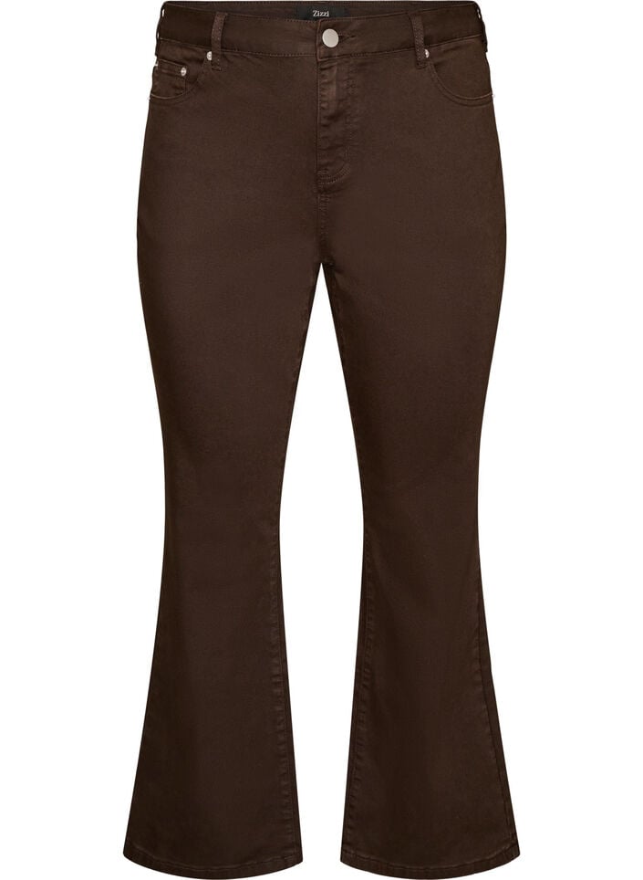 Ellen bootcut jeans in coloured denim, Brown, Packshot image number 0