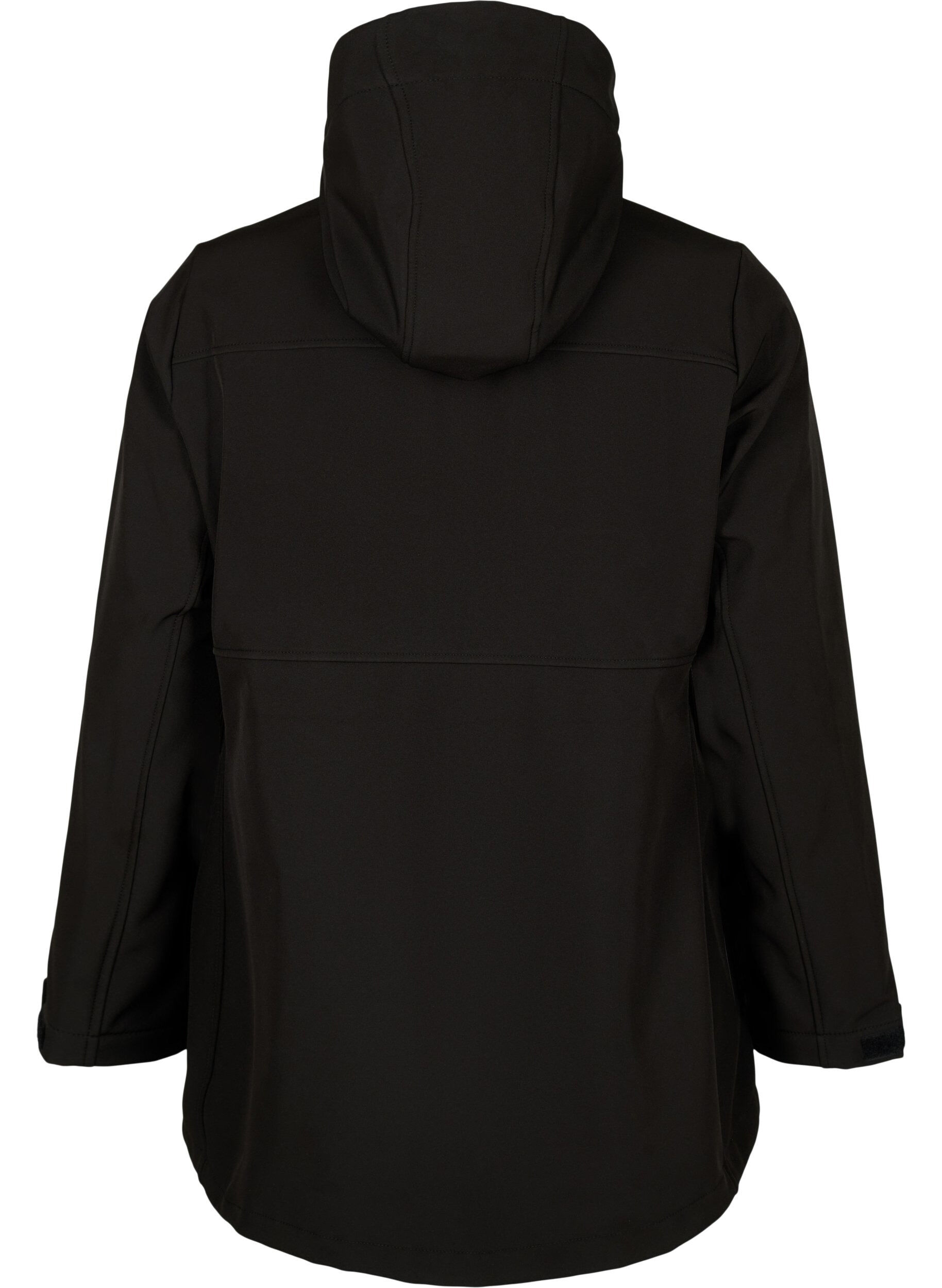 Zizzifashion Short softshell jacket with pockets, Black, Packshot image number 1
