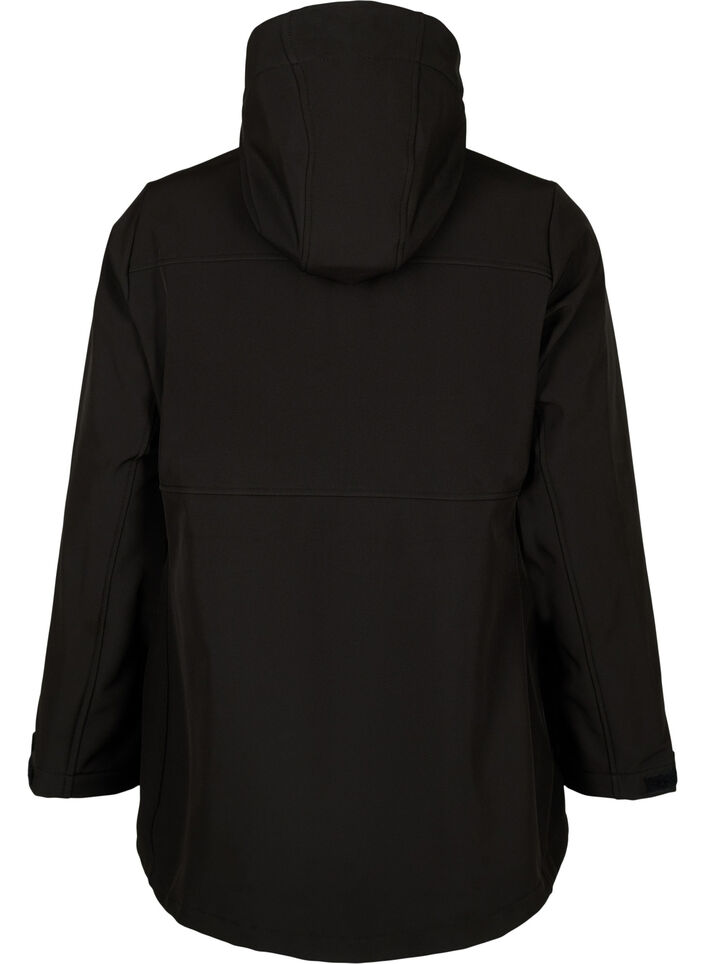 Short softshell jacket with pockets, Black, Packshot image number 1