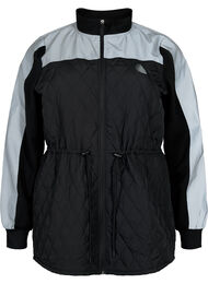 Reflective sports jacket with adjustable waist, Black w. Reflex, Packshot
