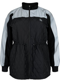 Reflective sports jacket with adjustable waist