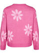 Knitted blouse with flowers, Raspberry Rose Comb, Packshot image number 1