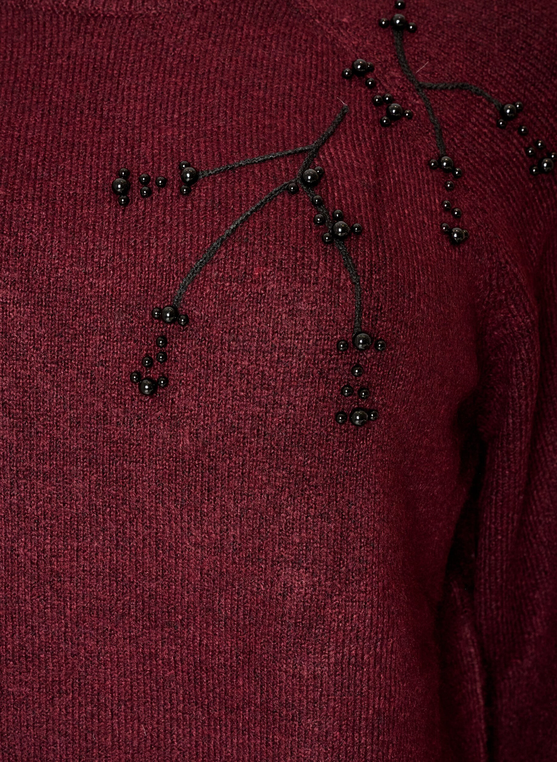 ZizzifashionJumper with pearl embroidery, Red, Packshot image number 2