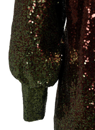 Sequin dress with balloon sleeves, Scarab Ch. Coffee, Packshot image number 3