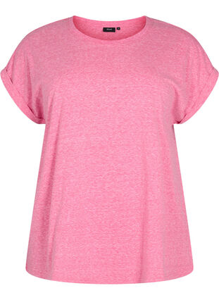Melange t-shirt with short sleeves, Beetroot Purple Mél, Packshot image number 0