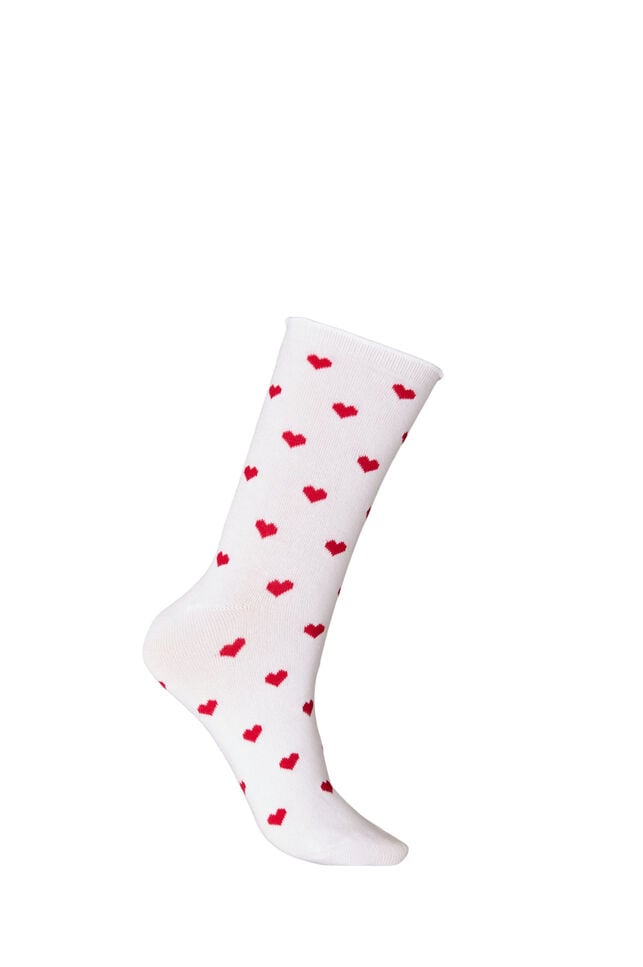 Cotton socks with patterns, White, Packshot image number 1