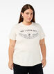 Organic cotton T-shirt with print on the front, Birch Washed , Model image number 0