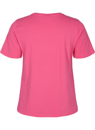 Basic plain cotton t-shirt, Hot Pink, Packshot image number 1