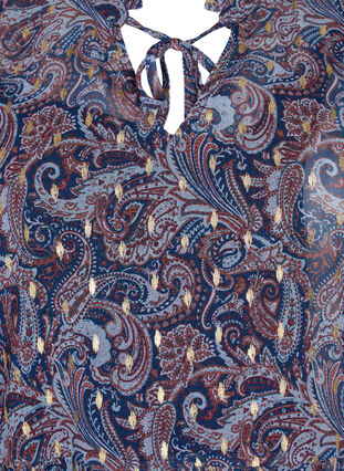 Tunic with paisley print and lurex, Blue Paisley AOP, Packshot image number 2