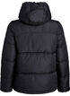 Short puffer jacket with a hood and two-way zipper, Black, Packshot image number 1