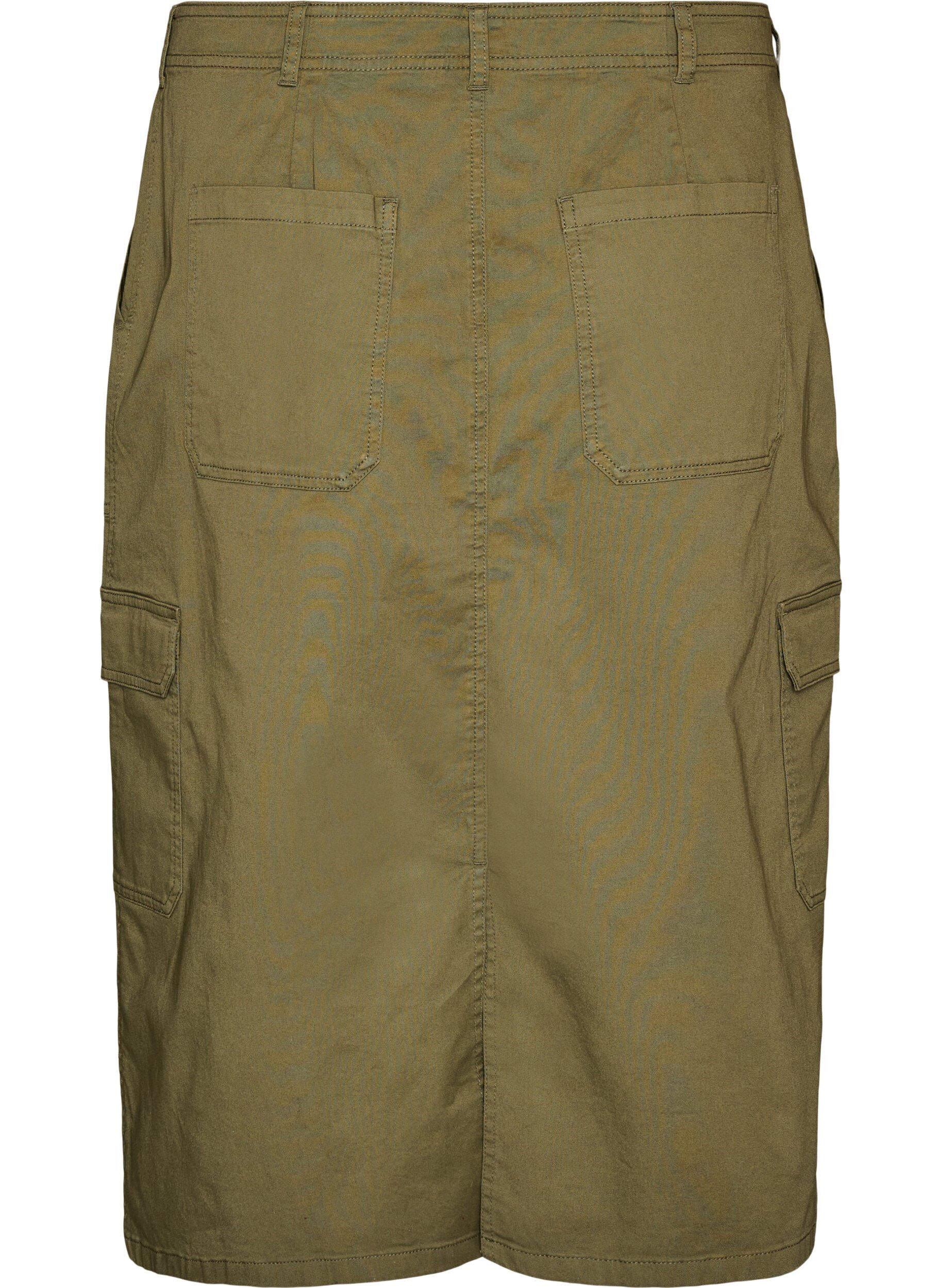 ZizzifashionCotton cargo skirt with a back slit, Green, Packshot image number 1