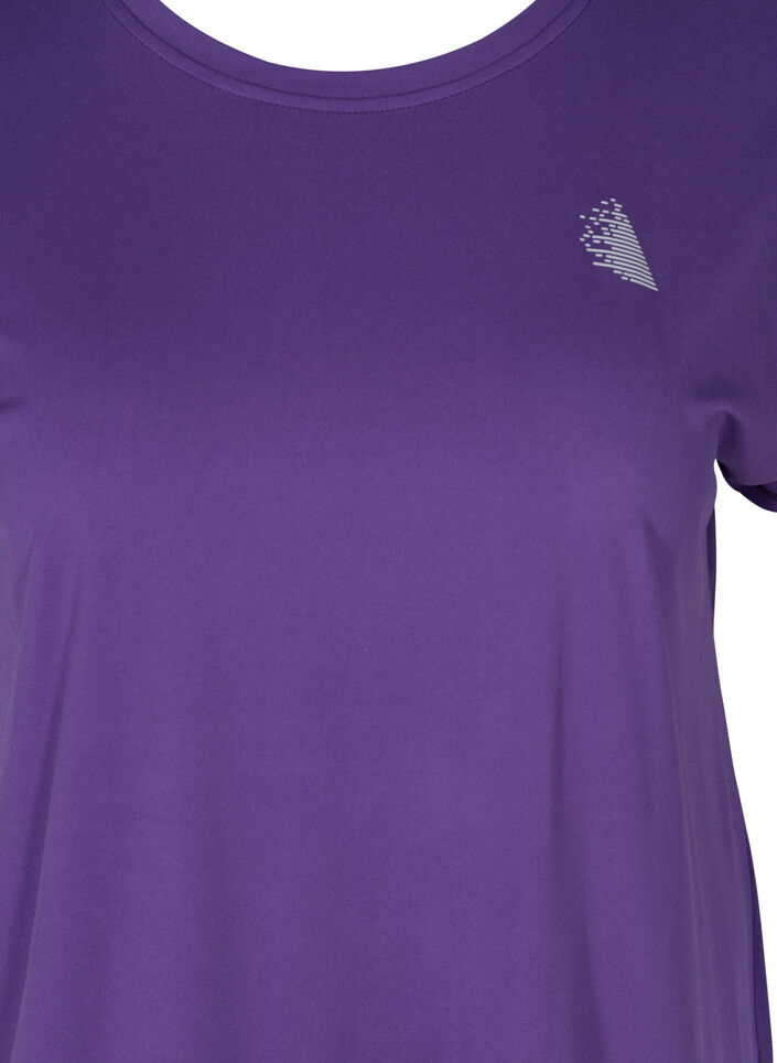 Solid-coloured workout T-shirt, Purple, Packshot image number 2
