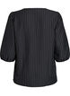 Blouse with pinstripes and tie strings, Black, Packshot image number 1