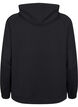 Hooded sweat cardigan with pockets, Black, Packshot image number 1