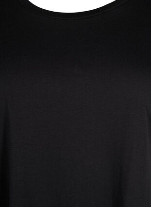 Short sleeved cotton blend t-shirt, Black, Packshot image number 2