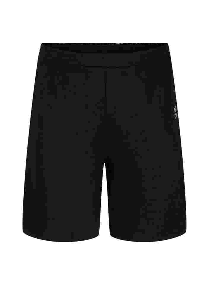Sweat shorts with text print, Black, Packshot image number 0