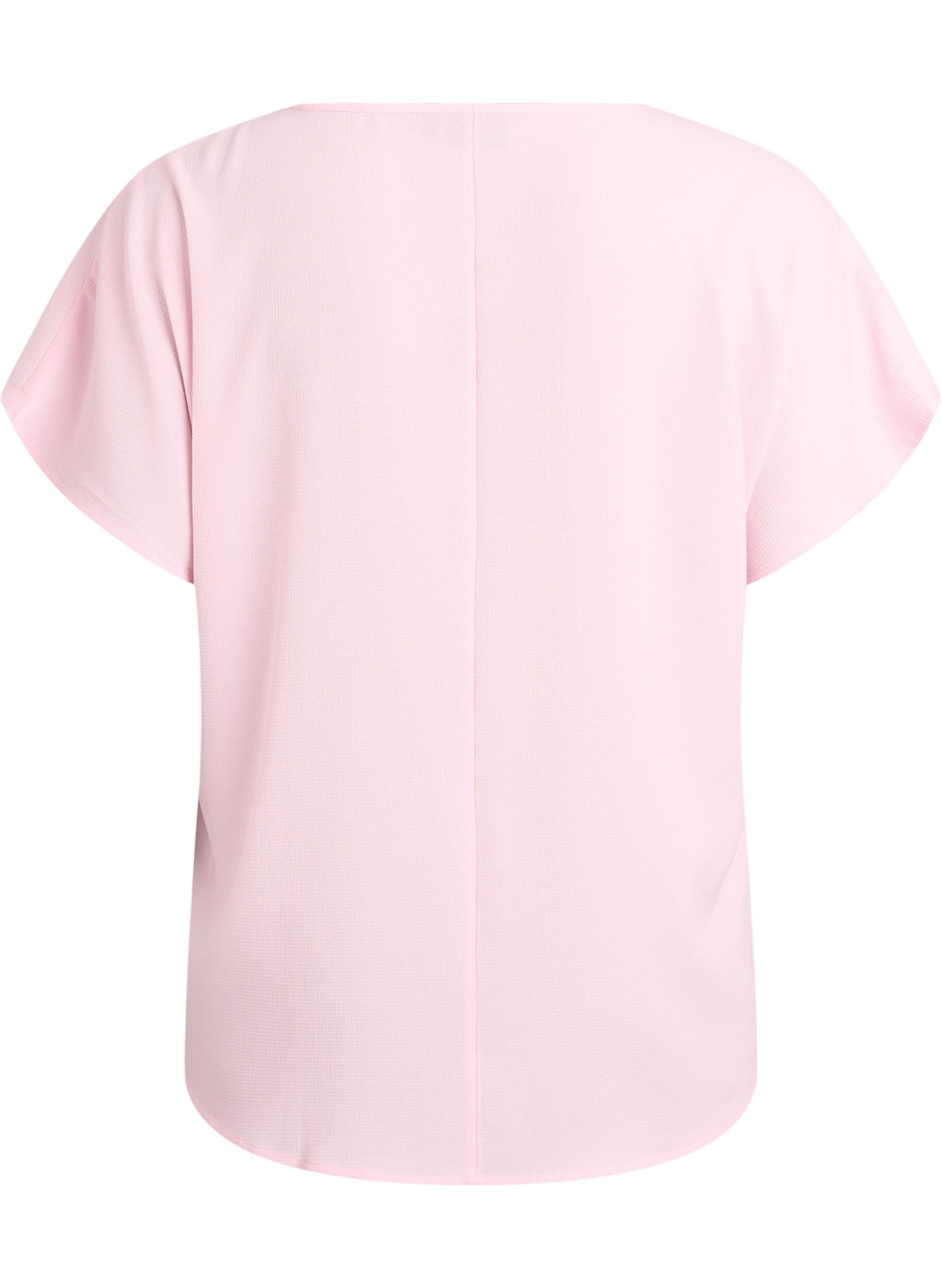 ZizzifashionBlouse with short sleeves and a round neckline, Pink, Packshot image number 1