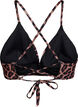 Floral bikini top with tie back, Brown, Packshot image number 1