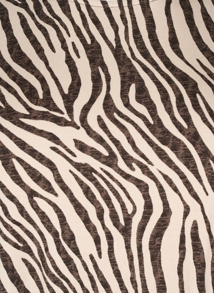 Long-sleeved blouse with zebra print, Brown, Packshot image number 2