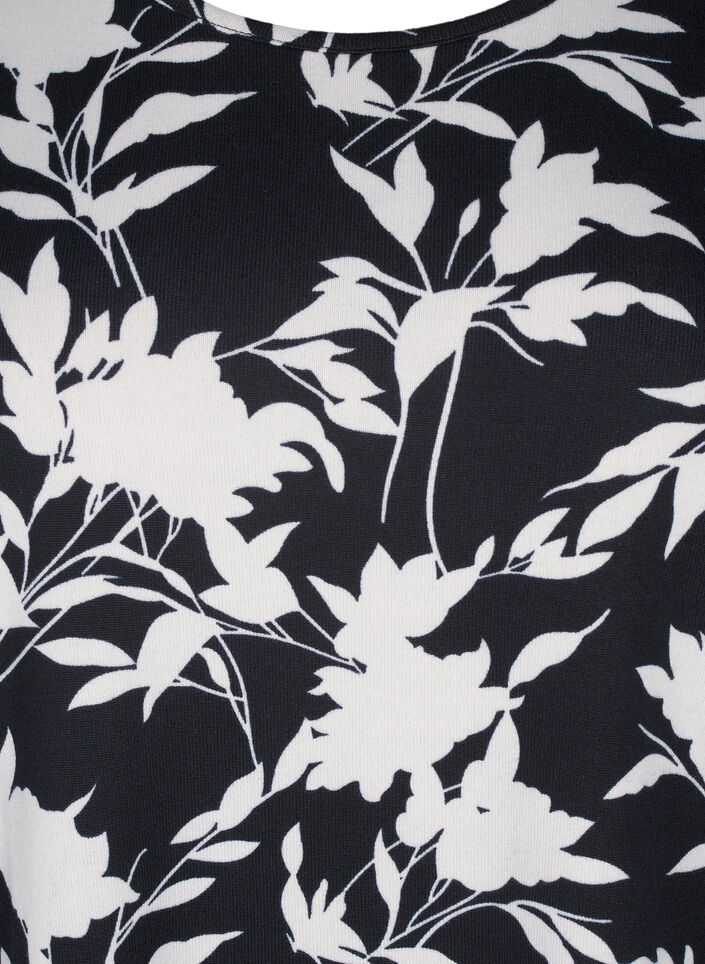 Floral blouse with long sleeves, Blue, Packshot image number 2