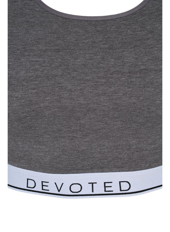 Marled bra with adjustable straps, Medium Grey Melange, Packshot image number 2