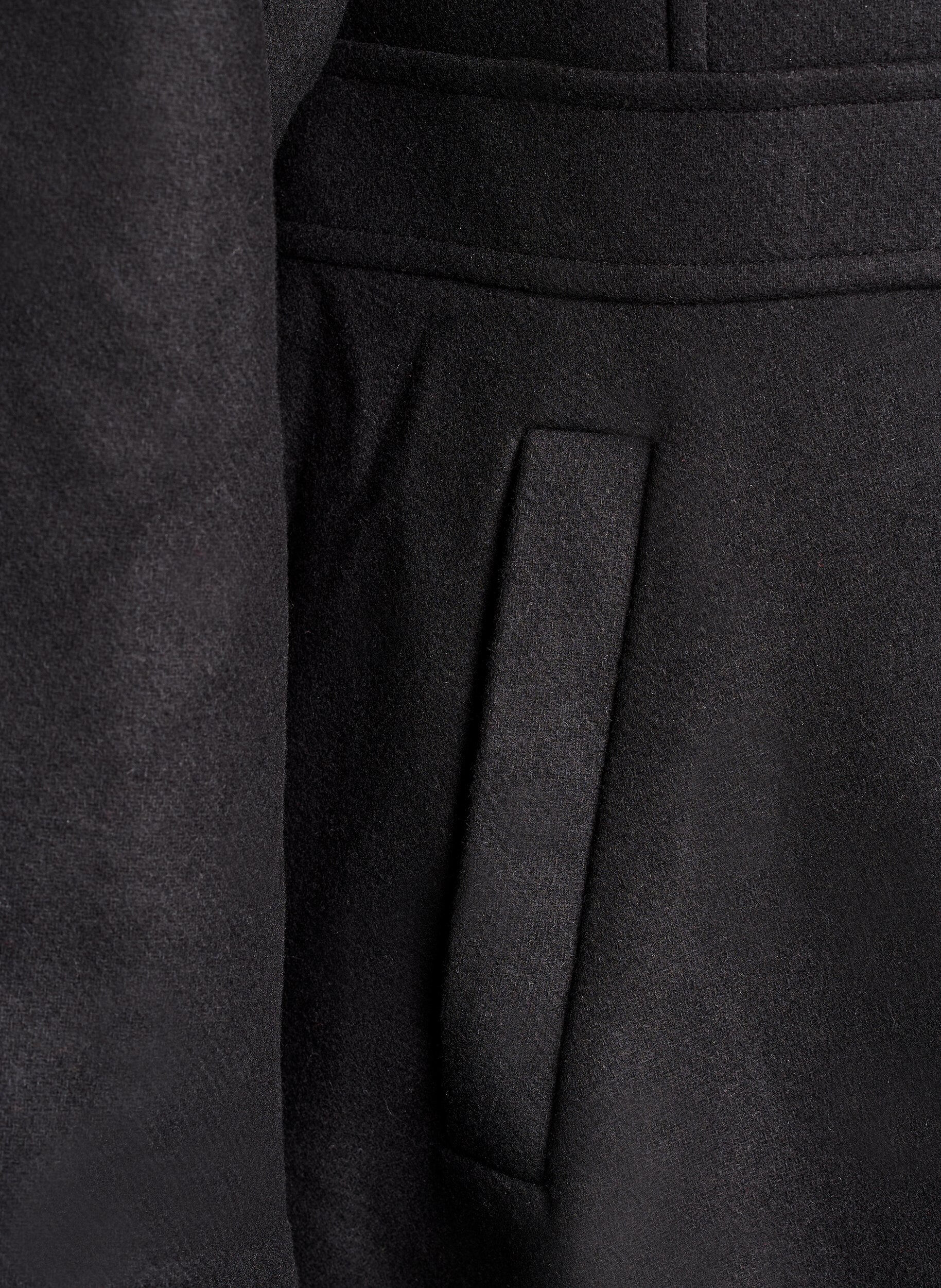 ZizzifashionA-line wool coat with pockets, Black, Packshot image number 3