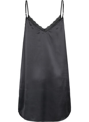 Nightdress with lace details, Black, Packshot image number 1