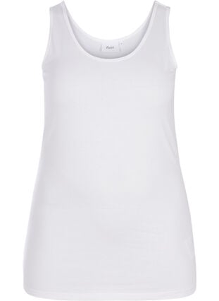 Solid color basic top in cotton, Bright White, Packshot image number 0