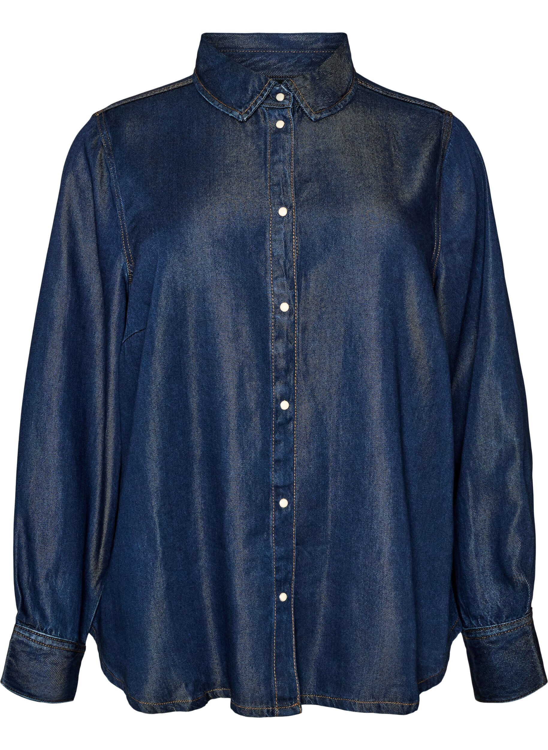 Denim shirt in lyocell with press studs