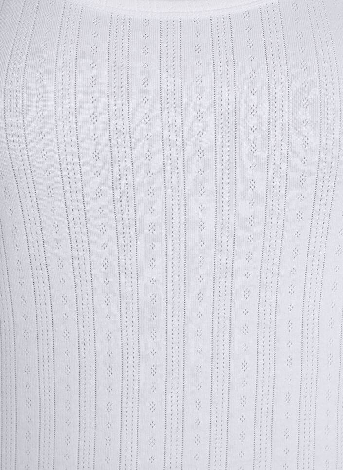 Night top in organic cotton with a textured pattern, White, Packshot image number 2