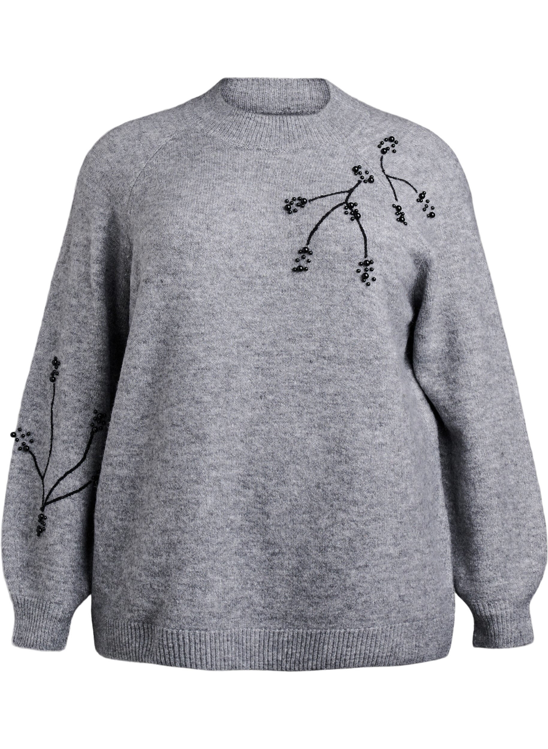 Jumper with pearl embroidery